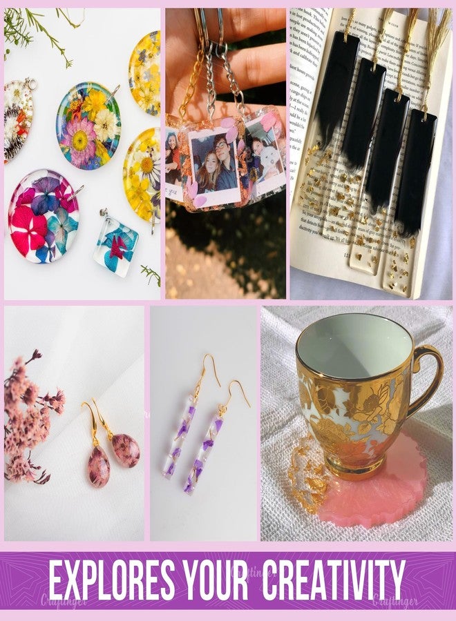 Craftinger Upgraded All in One Kit with 200gm Resin for Pendant Earring Keychain & Coaster, Multicolor - Image 3